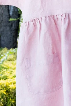 Vestidos De Lino Rosa Niños