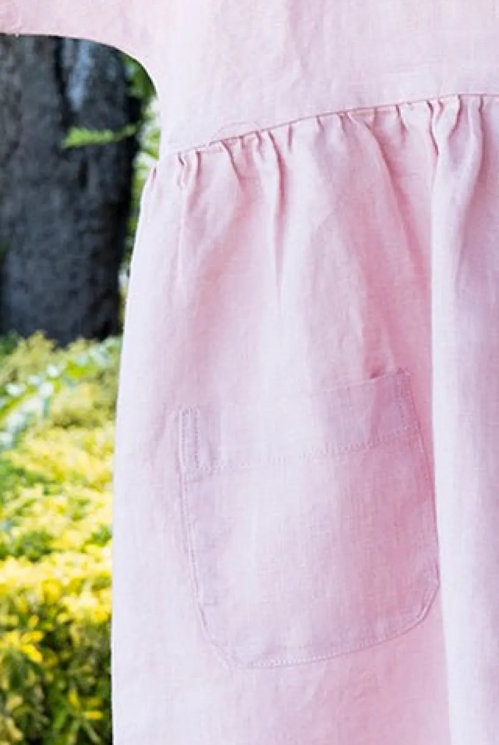 Vestidos De Lino Rosa Niños