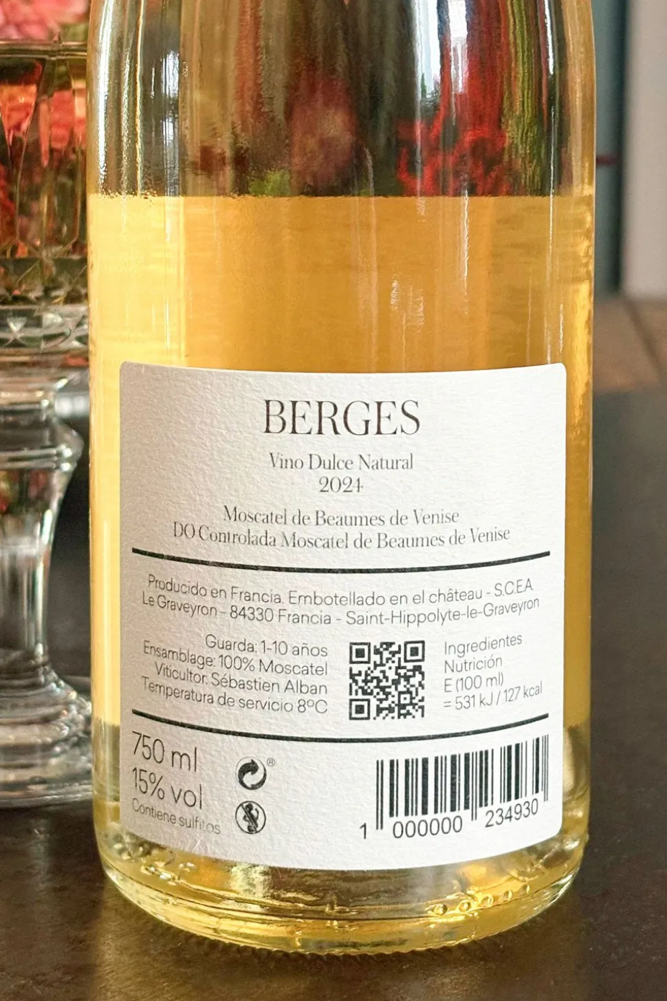 Vino Moscatel Berges De Beaumes De Venise 2024